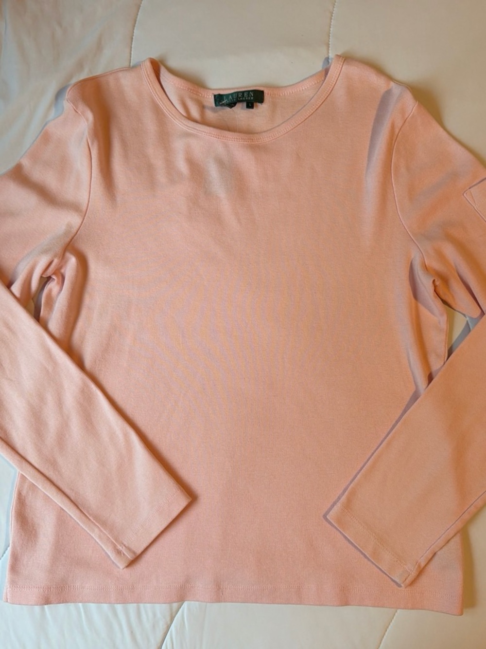 Ralph Lauren Light Pink Long Sleeve Crewneck Tee